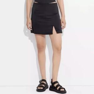 NWT wild fable black satin mini skirt with slit XS